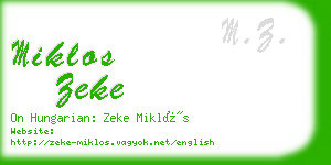 miklos zeke business card